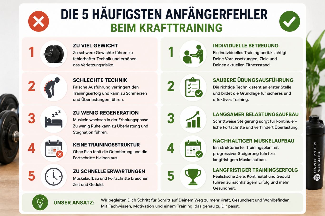 Die 5 häufigsten Fehler beim Krafttraining Die 5 häufigsten Fehler beim Krafttraining